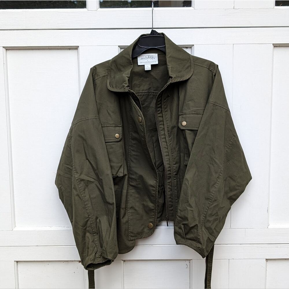 Anthropologie Mare Mare Puff Sleeve Green Utility Jacket, Size S